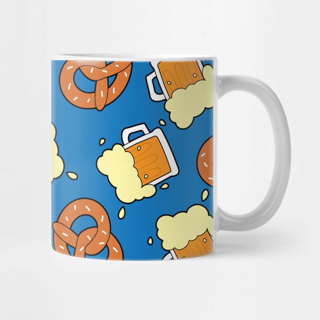 Pretzel and beer pattern by Cathalo